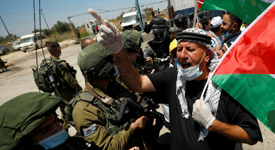 Manifestantes palestinos
