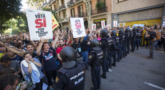 Manifestantes, militantes y simpatizantes de la CUP 