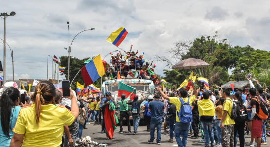 Manifestantes colombianos