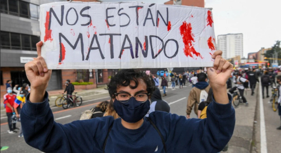 Manifestante colombiano