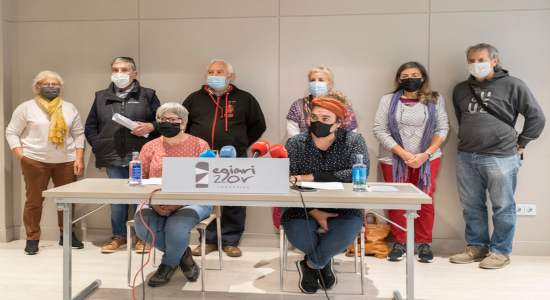Comparecencia de Egiari Zor, este miércoles en Donostia. (Gorka RUBIO / FOKU)
