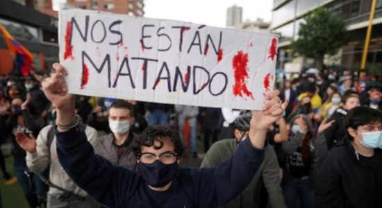 Manifestante colombiano