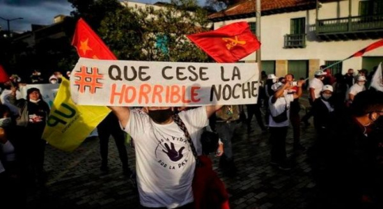 Manifestantes colombianos