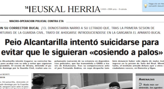 El testimonio de Alcantarilla, en GARA el 8 de octubre de 2004