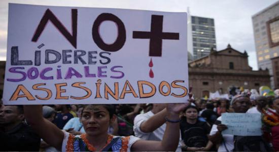 No más asesinatos de líderes sociales