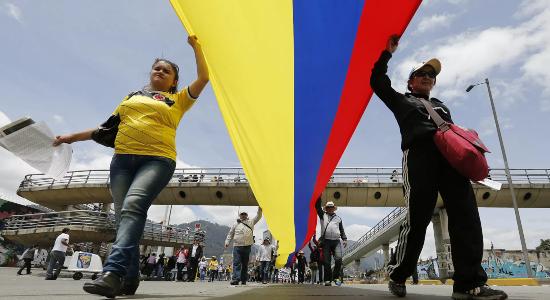 Manifestantes colombianos