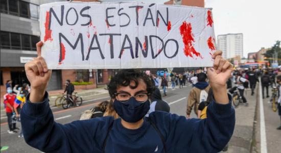 Manifestante colombiano