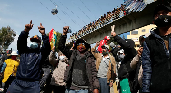 Manifestantes en Bolivia